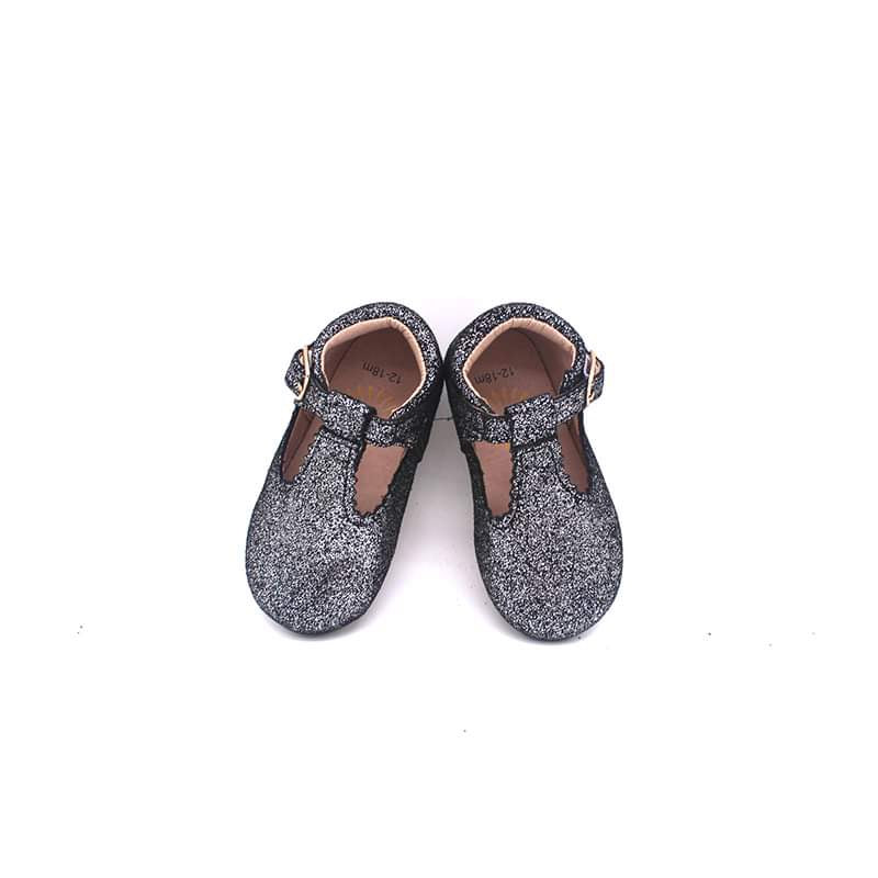 Black Shimmer T-Strap