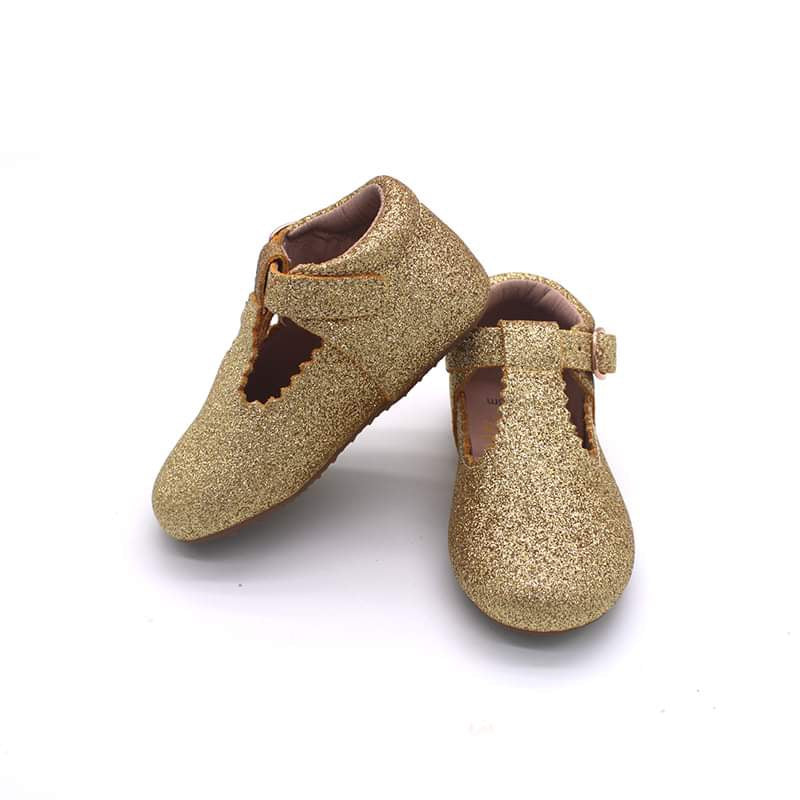 Gold Shimmer T-Strap